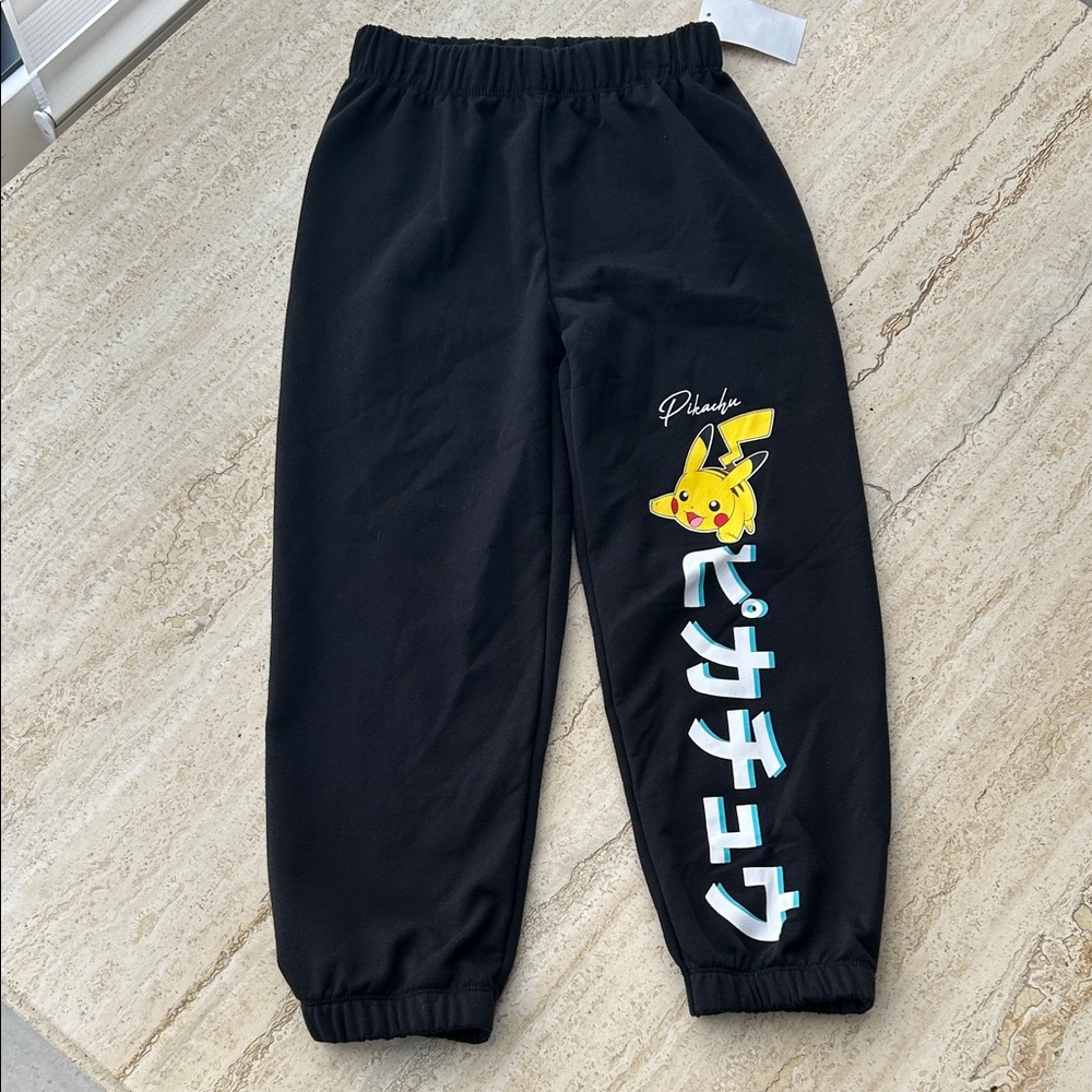 NEW 🆕 Black Pokémon Pikachu Kids Joggers size 14-16 years